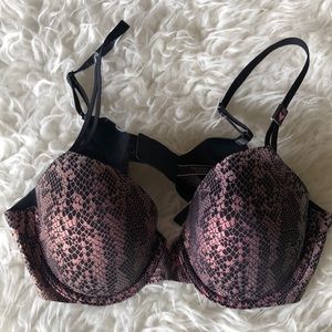 Victorias Secret Lined Perfect Coverage Snakeskin Print Bra